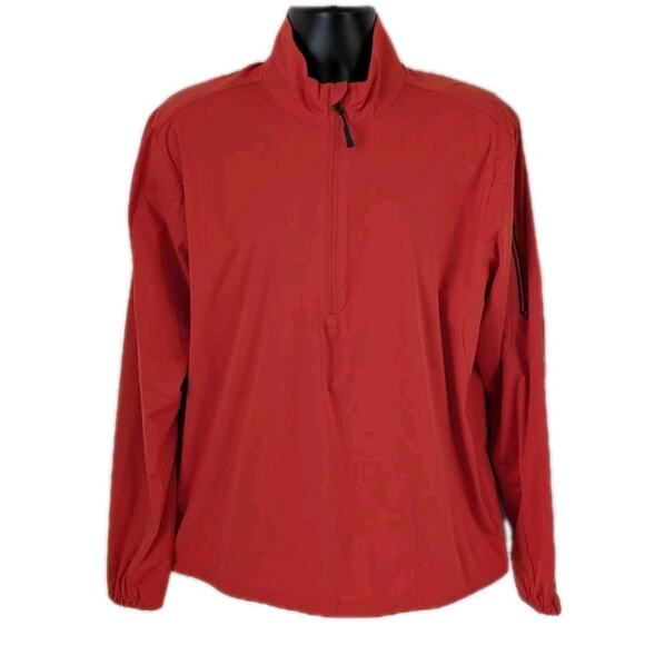 RLX Ralph Lauren Mens Large Red Orange 1/4 Zip Golf Pullover Performance Top - Picture 1 of 15